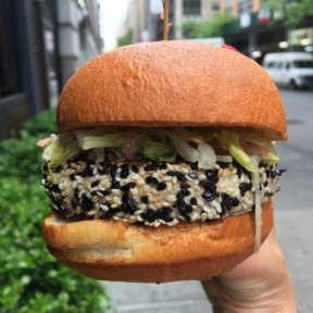 Gluten-free ahi tuna burger from Flatiron Hall